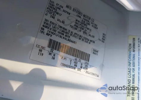 2004 Ford Expedition Eddie Bauer z USA, uszkodzony, nr VIN 1FMFU18L94LB84681